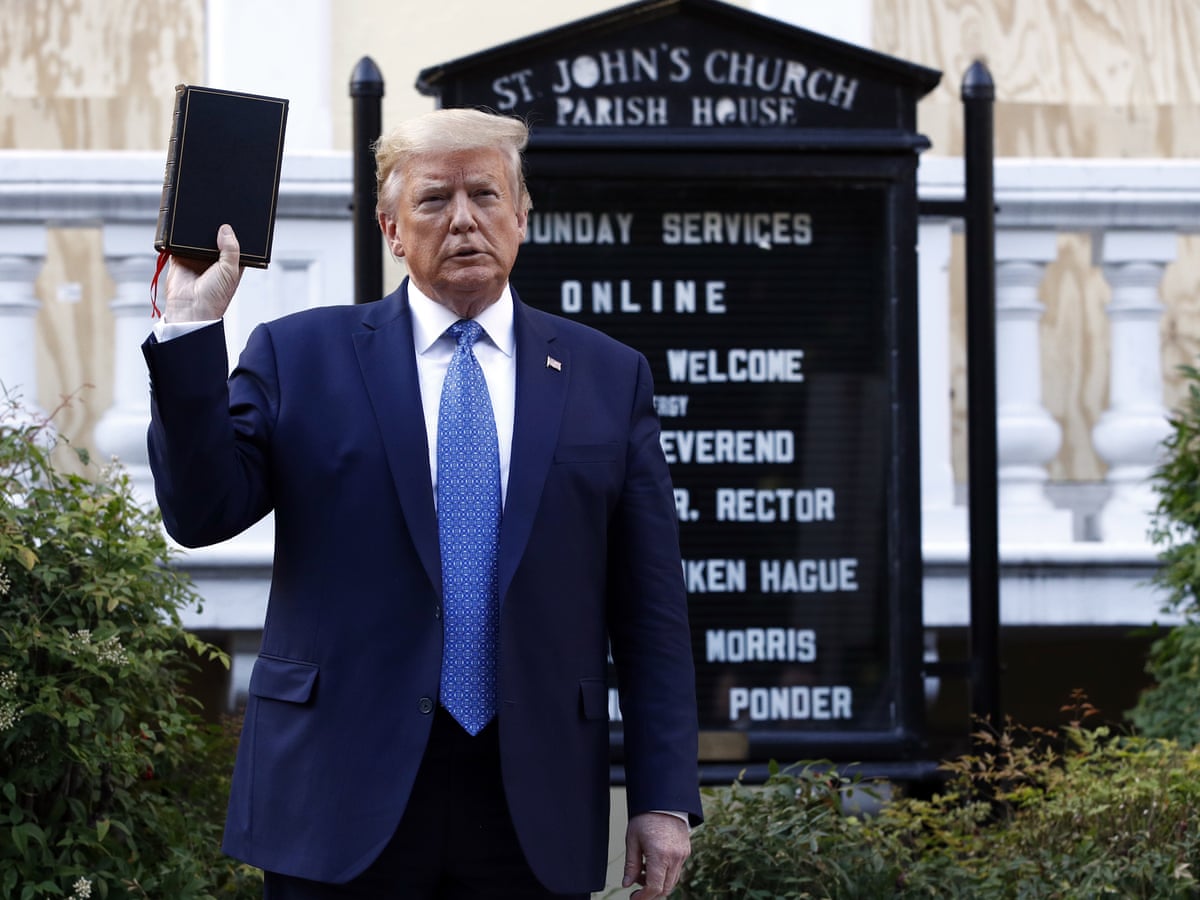 Trump holding bible